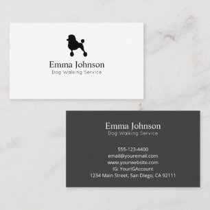 Modern Poodle Logo dog walking  Business Card