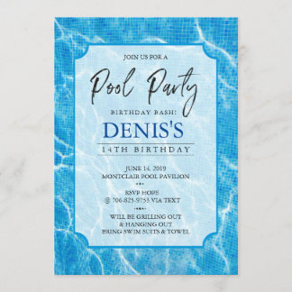 Modern Pool Party | Birthday Invitation