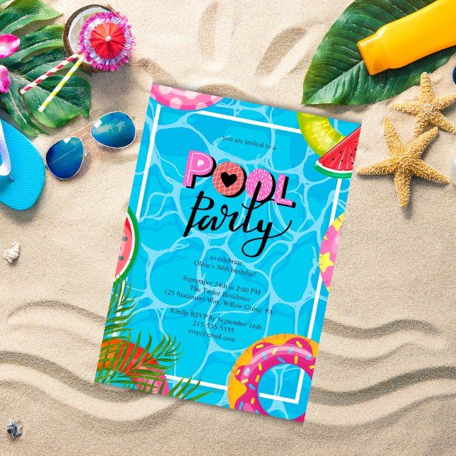 Modern Pool Party Birthday Invitation (Creator Uploaded)