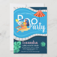 Modern Pool Party Bridal Shower Adult Invitation