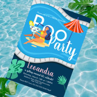 Modern Pool Party Bridal Shower Adult Invitation