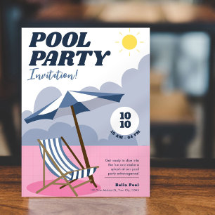 Modern Pool Party Invitation