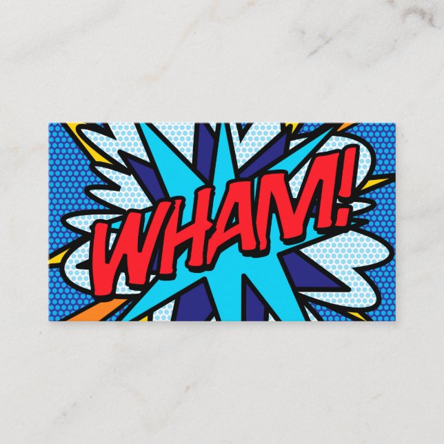 Modern Pop Art Comic Book WHAM Business Card (Front)