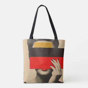 Modern Pop Art Mysterious Woman Behind Colours Tote Bag