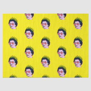 Modern Pop art Queen in Union Jack glasses Tissue Paper