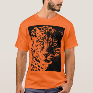 Modern Pop Art Template Leopard Face Mens Modern T-Shirt