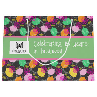 Modern Pop | Bright Celebration - custom message L Large Gift Bag