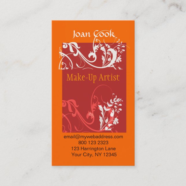 Modern Pop Cosmetologist & Makeup Business Card (Front)