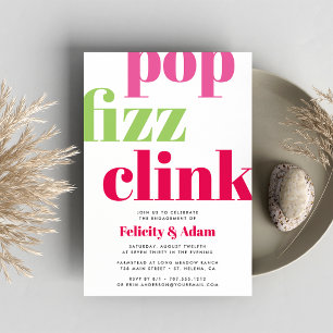 Modern Pop   Engagement Party Invitation