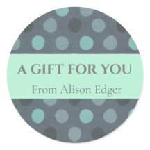 Modern Pop Turquoise Polka Dot Customizable Label