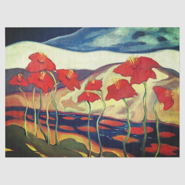 Modern Poppies Tissue Paper (Front)