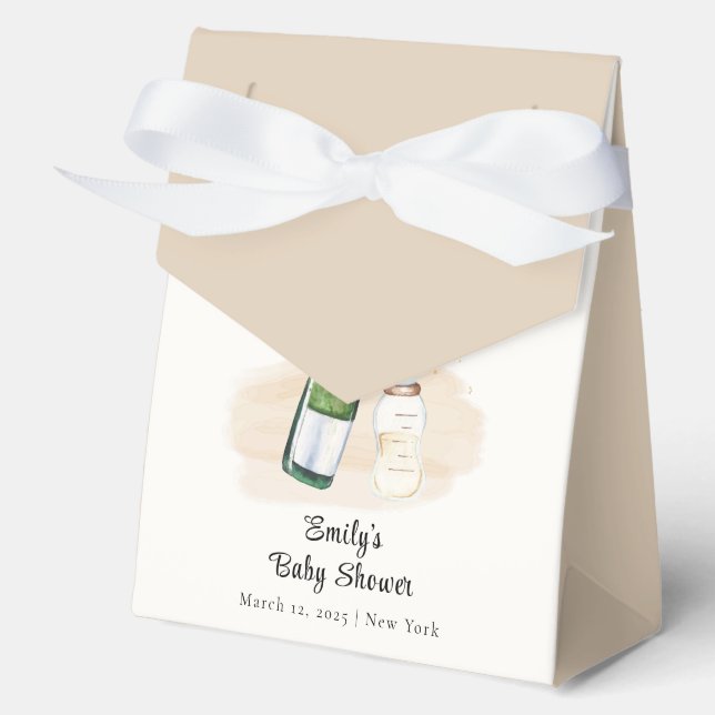 Modern Poppin Bottles Champagne Baby Shower Favour Box (Front)