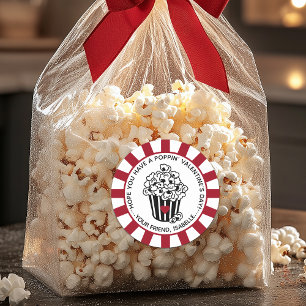 Modern Poppin' Valentine's Day Classic Round Sticker