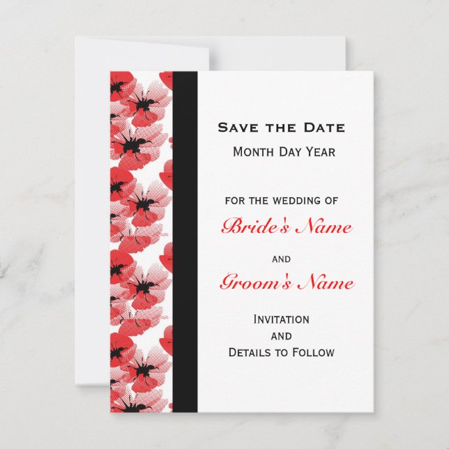 Modern Poppy Save the Date (Front)
