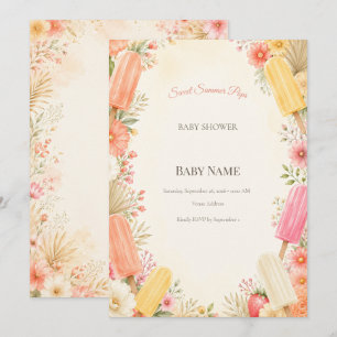 Modern Popsicle Baby Shower    Sweet Summer Invitation