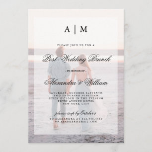 Modern Post Wedding Brunch   Overlay with Photo Invitation