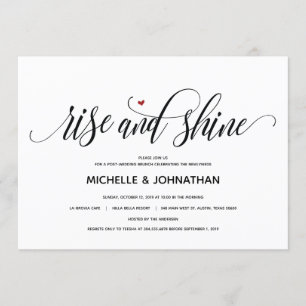Modern post-wedding rise and shine invitation card