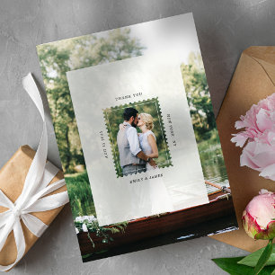 Modern Postage Stamp Wedding Thank You Photo  Card