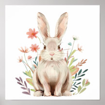Modern poster art bunny