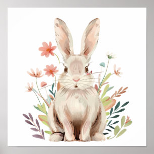 Modern poster art bunny