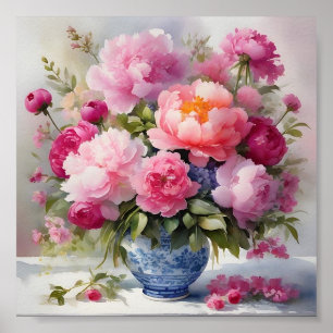 Modern poster art flower arrangement