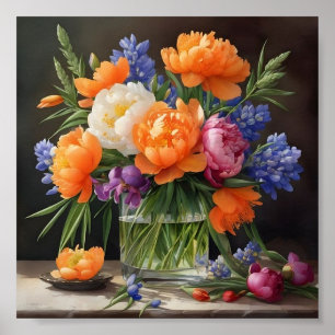 Modern poster art flower arrangement