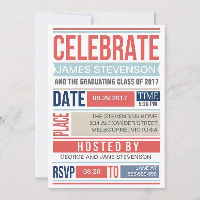 Modern poster graduation announcement (Front)