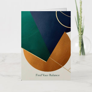 Modern poster minimalist with overlapping triangle foil greeting card