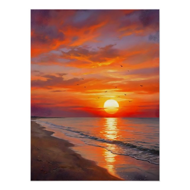 Modern Poster Nature Sunset Wall Art Home Decor (Front)