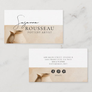 Modern Pottery Artist Business Card