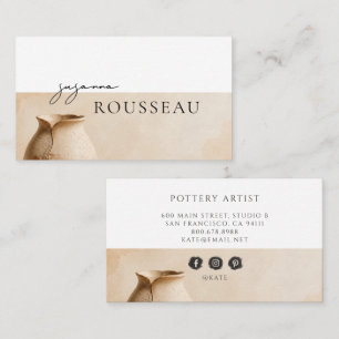 Modern Pottery Artist Business Card
