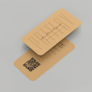 Modern Pottery Ceramic Artist Brown Sugar Monogram Business Card