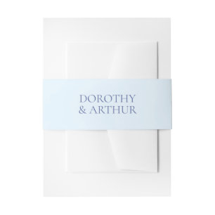 Modern Powder Blue Elegant Wedding Invitation Belly Band