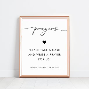 Modern Prayers for Bride and Groom Wedding Sign
