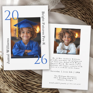 Modern Pre-K 2-Photo Graduation Celebration Announcement