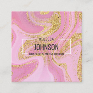 Modern Precious Pink Gold Marble - Business Card