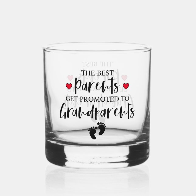 Modern Pregnancy Announcement for the Best Parents Whiskey Glass (Front)