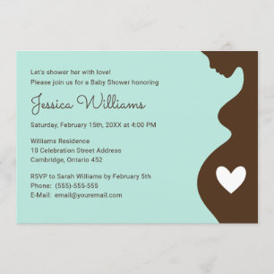 Modern Pregnant Woman Baby Shower Invitation - Boy
