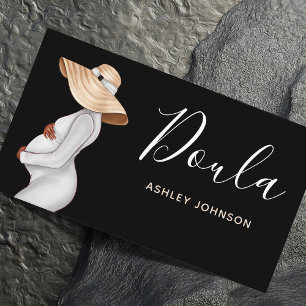 Modern Pregnant Woman Illustration Maternity Theme Business Card