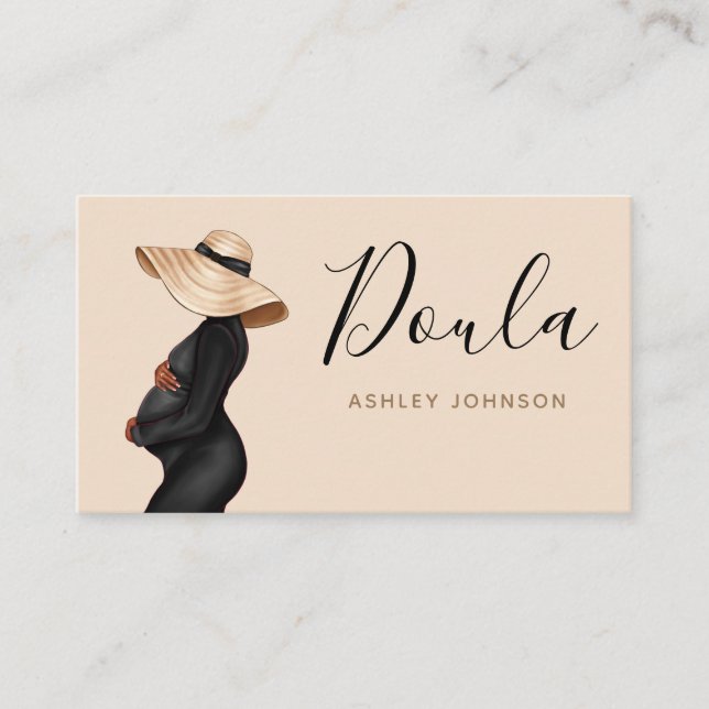 Modern Pregnant Woman Illustration Maternity Theme Business Card (Front)