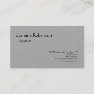 Modern Premium Grey Plain Minimalist Business Card