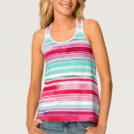 Modern Preppy Cyan Magenta Watercolor Stripe Tank Top<br><div class="desc">Modern Preppy Cyan Magenta Watercolor Stripe Pattern Women's Tank Top features a modern cyan and mageneta watercolor stripe pattern. Perfect gift for her for birthday,  mum for Mother's Day,  sister or bestie for Christmas and holidays. Designed by ©Evco Studio www.zazzle.com/store/evcostudio</div>