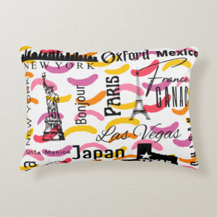 Modern preppy design colourful abstract unique tex decorative cushion