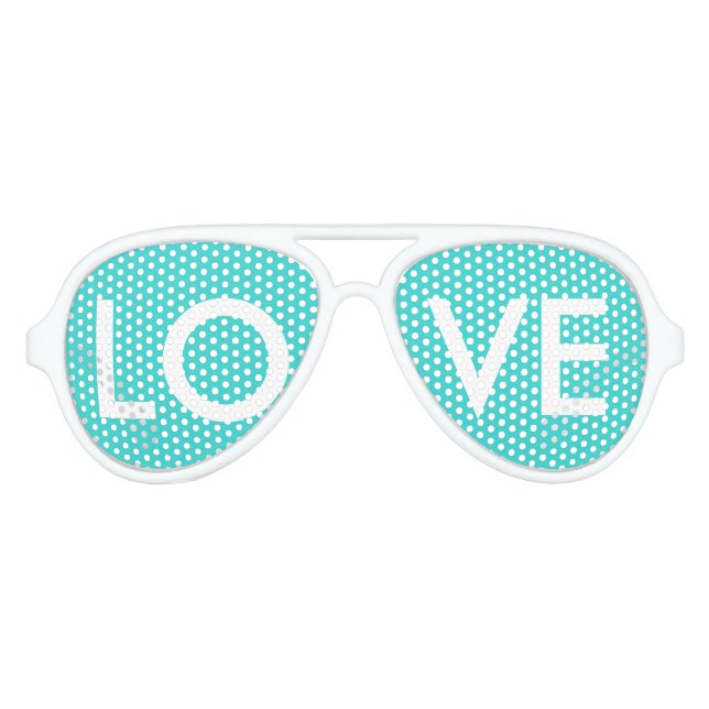 modern preppy girly chic aqua teal blue turquoise aviator sunglasses (Front)