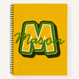 Modern Preppy Monogram Boy Notebook Mason