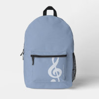 Modern Preppy Pastel Blue Music Art Monogram Name