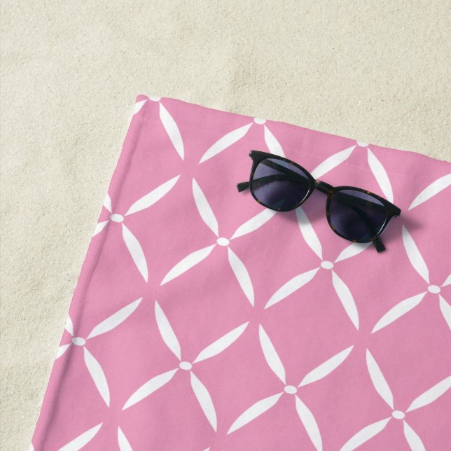 Modern Preppy Pattern Beach Towel (In Situ)