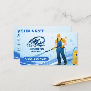 Modern Pressure Washing Power Wash House Cleaning Appointment Card