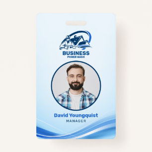 Modern Pressure Washing Power Wash House Cleaning ID Badge