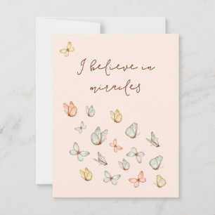 Modern Pretty Blush Pink Butterflies Blessing